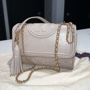 Tory Burch Fleming Shoulder Bag in Shell Pink